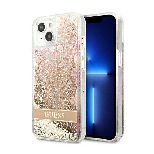 Guess Hülle Liquid Glitter Paisley Gold - iPhone 13 Mini