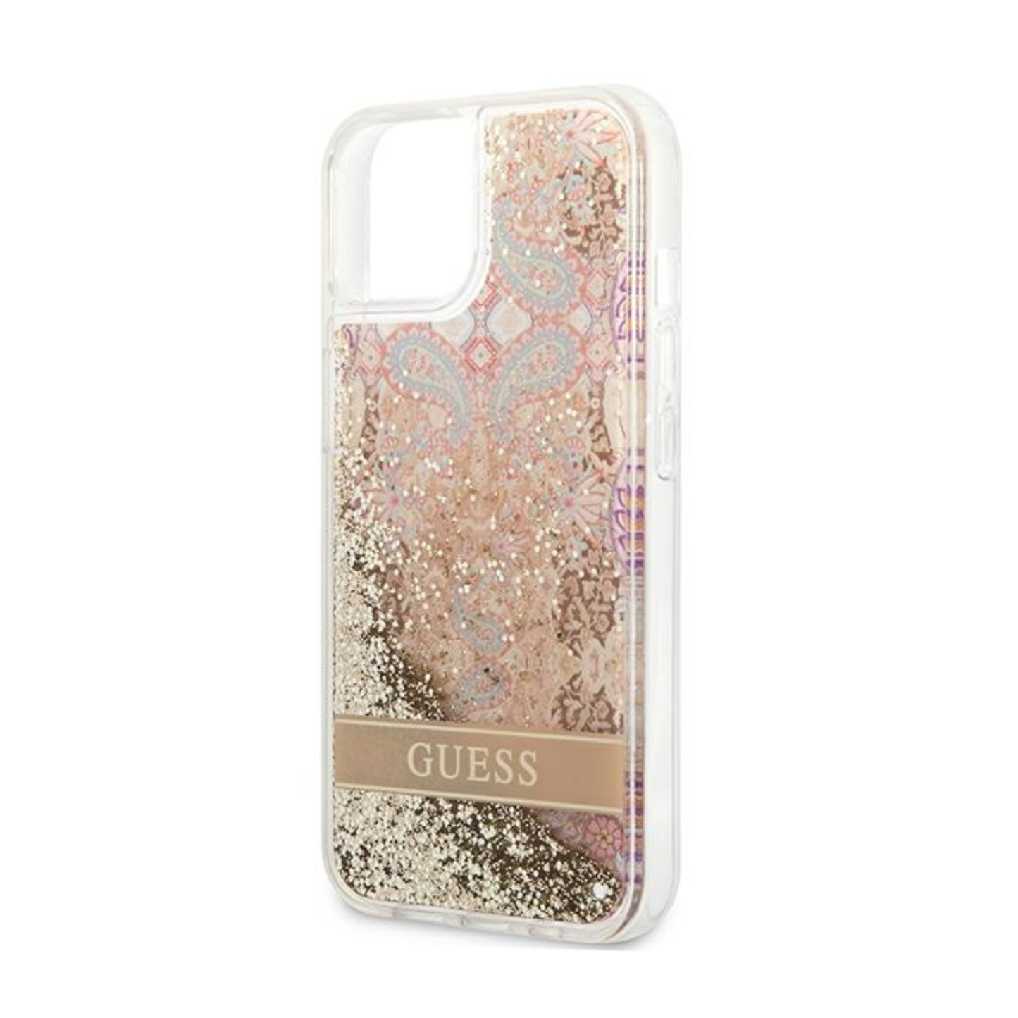 Guess Hülle Liquid Glitter Paisley Gold - iPhone 13 Mini