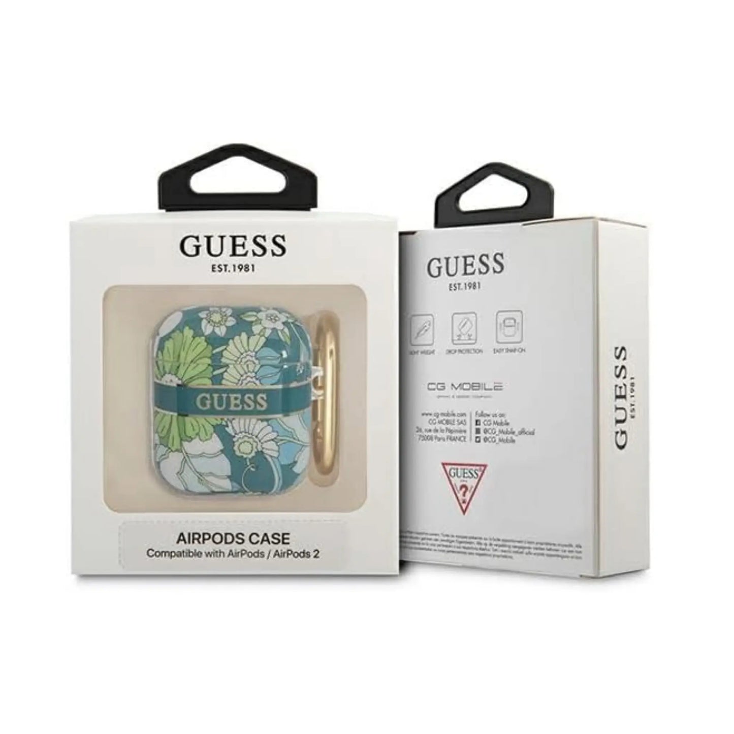 Guess GUA2HHFLN AirPods Hülle Heart Glitter - Rosa