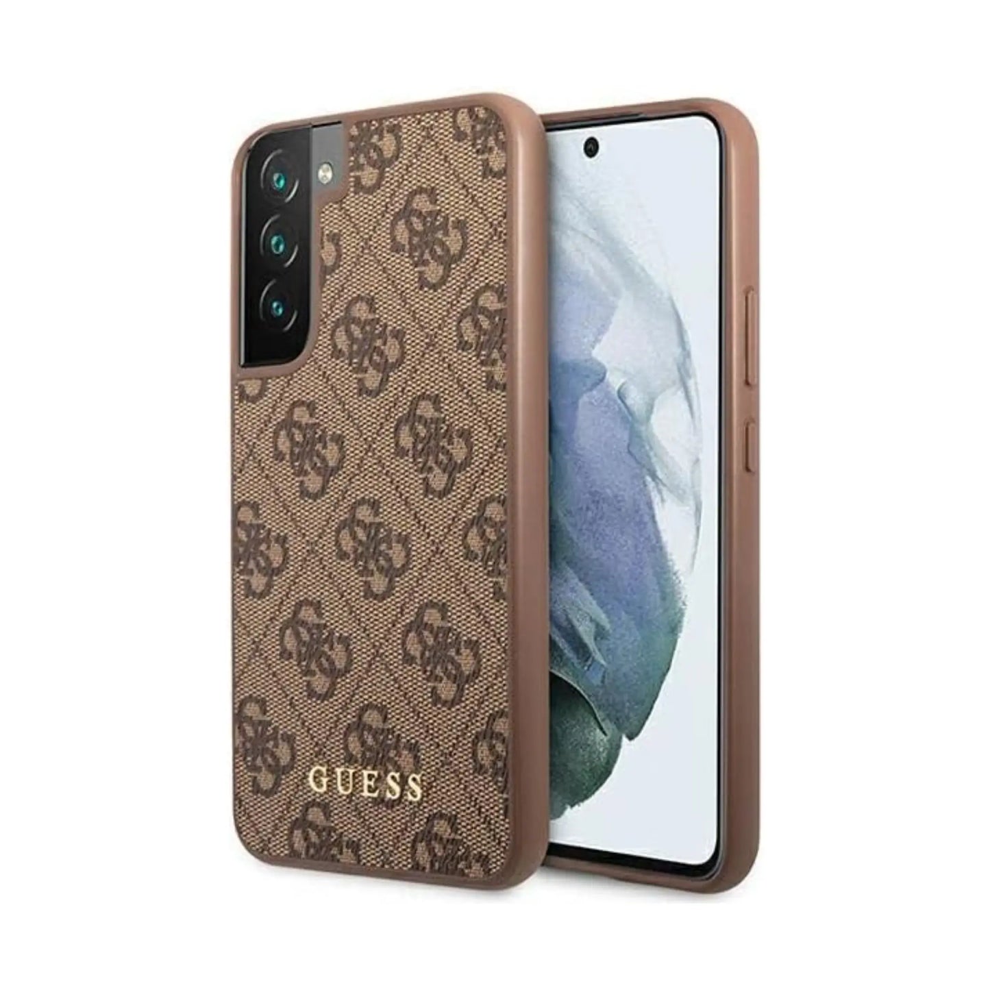 Guess Hülle 4G Gold Logo Braun – Galaxy S22