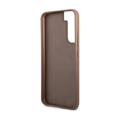 Guess Hülle 4G Gold Logo Braun – Galaxy S22