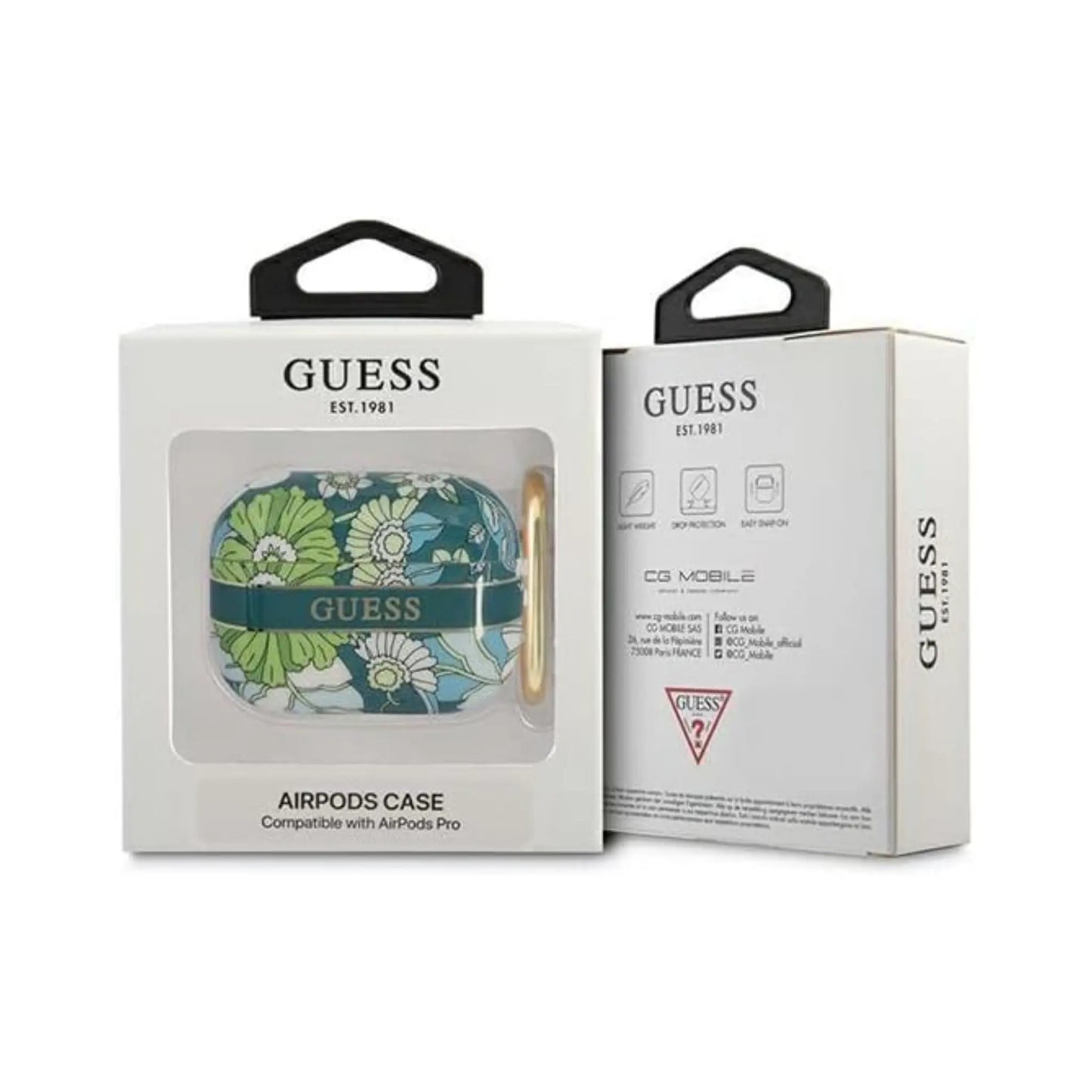 Guess GUAPHHFLN AirPods Pro Hülle Flower Strap Kollektion - Grün