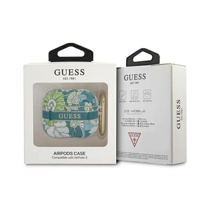 Guess GUA3HHFLN AirPods 3 Hülle Flower Strap Kollektion - Grün