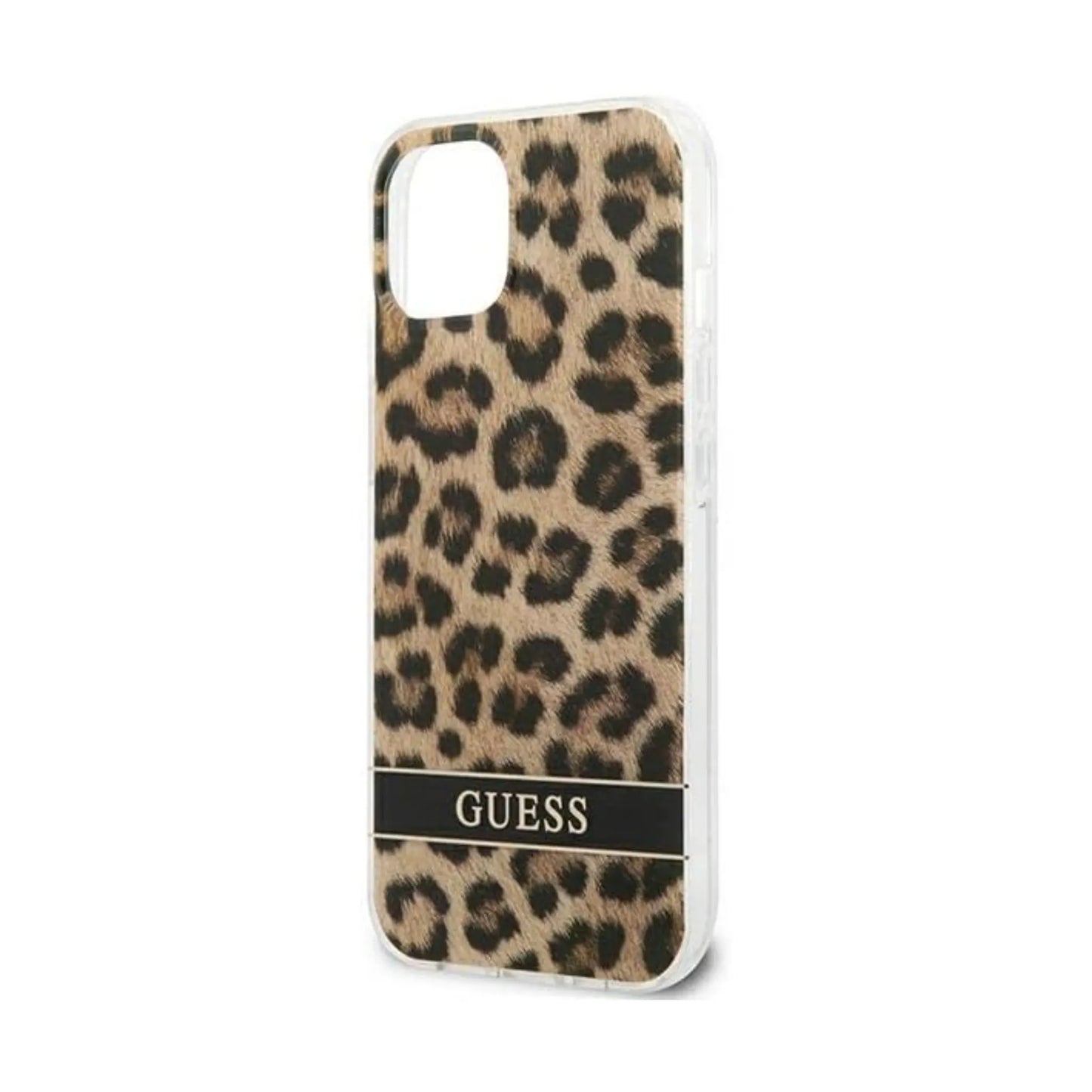 Guess Hülle Leopard Electro Stripe Braun - iPhone 13 Mini