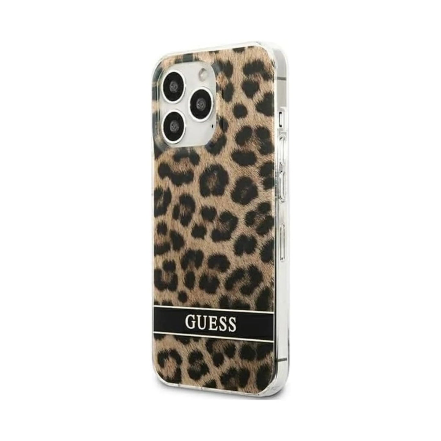 Guess Hülle Leopard Electro Stripe Braun - iPhone 13 Pro