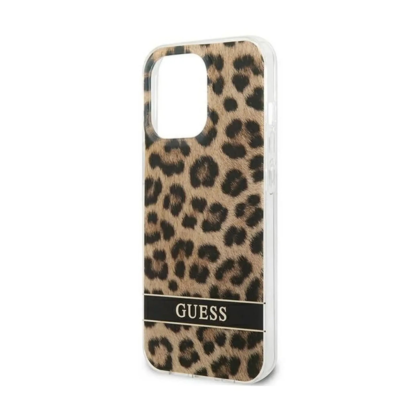 Guess Hülle Leopard Electro Stripe Braun - iPhone 13 Pro