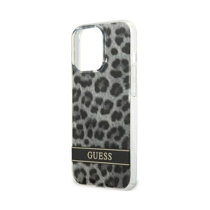 Guess Hülle Leopard Electro Stripe Grau - iPhone 13 Pro