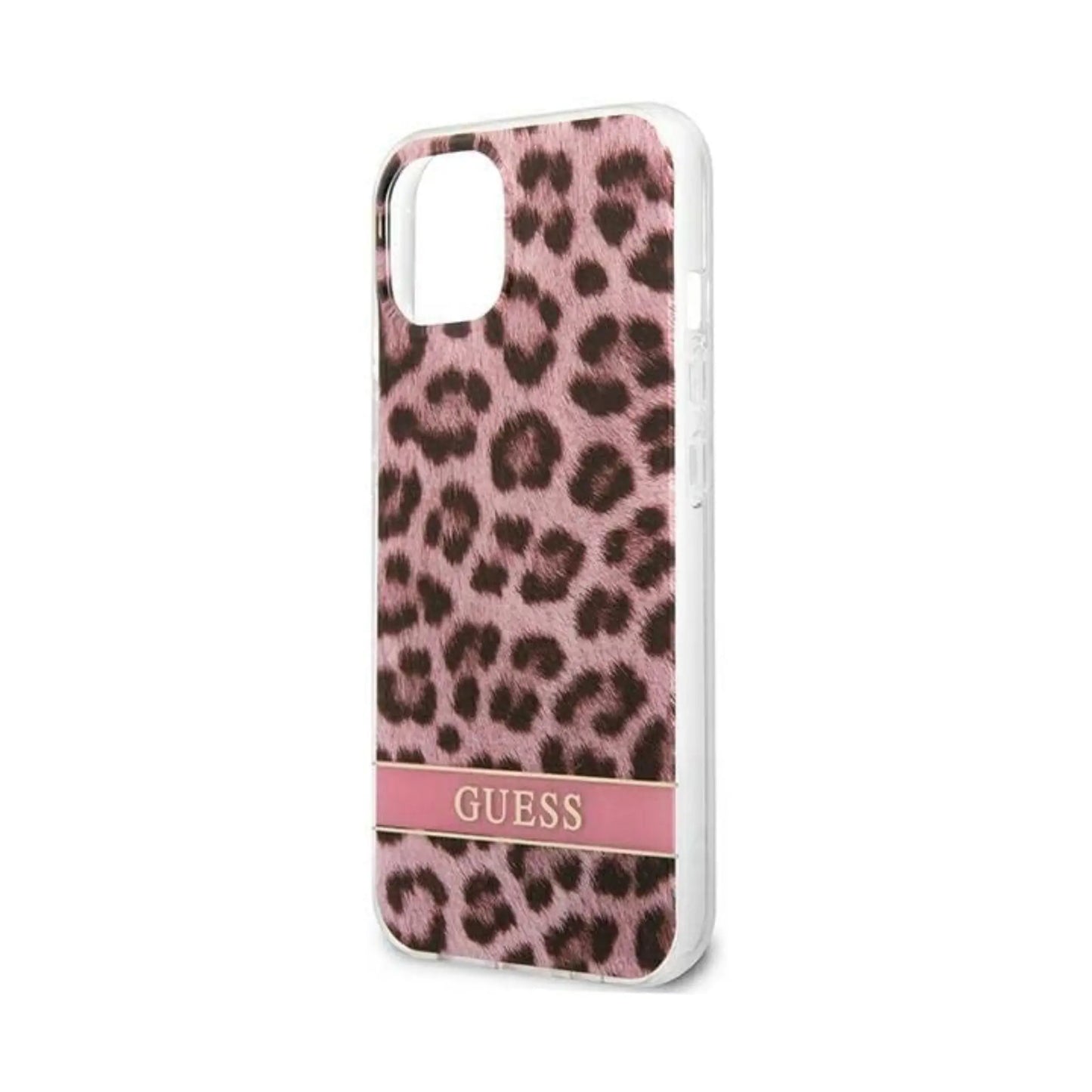 Guess Hülle Leopard Electro Stripe Pink - iPhone 13 mini