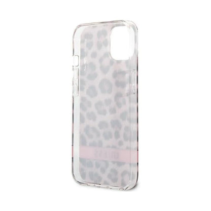 Guess Hülle Leopard Electro Stripe Pink - iPhone 13 mini