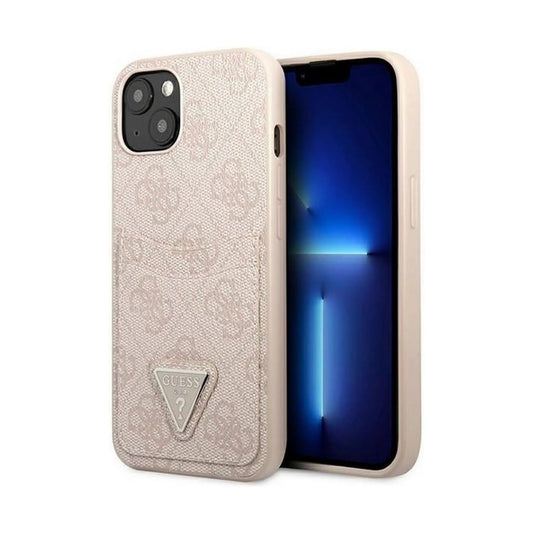 Guess 4G Double Card Back Case geeignet fr Apple iPhone 13 (6.1) - Rosa