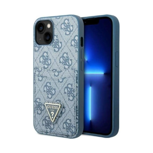 Guess GUHCP13SP4TPB 4G Triangle Logo Card Slot Case, Blau – iPhone 13 mini