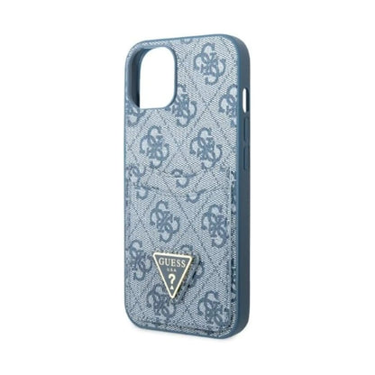 Guess GUHCP13SP4TPB 4G Triangle Logo Card Slot Case, Blau – iPhone 13 mini