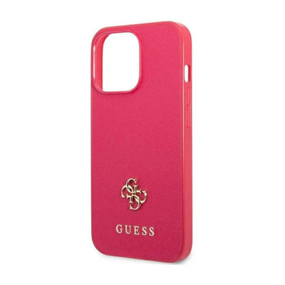 Guess GUHCP13XPS4MF Saffiano 4G Small Metal Logo Case, Pink – iPhone 13 Pro Max