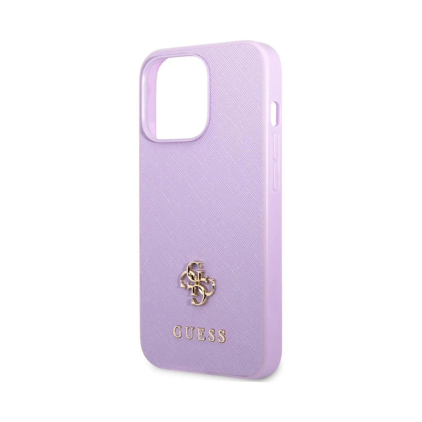 Guess GUHCP13LPS4MU Saffiano 4G Small Metal Logo Case, Lila – iPhone 13 / 13 Pro