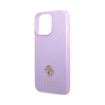 Guess GUHCP13LPS4MU Saffiano 4G Small Metal Logo Case, Lila – iPhone 13 / 13 Pro