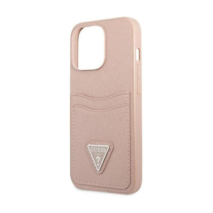 Guess Saffiano Triangle Logo Case, Rosa – iPhone 13 Pro Max