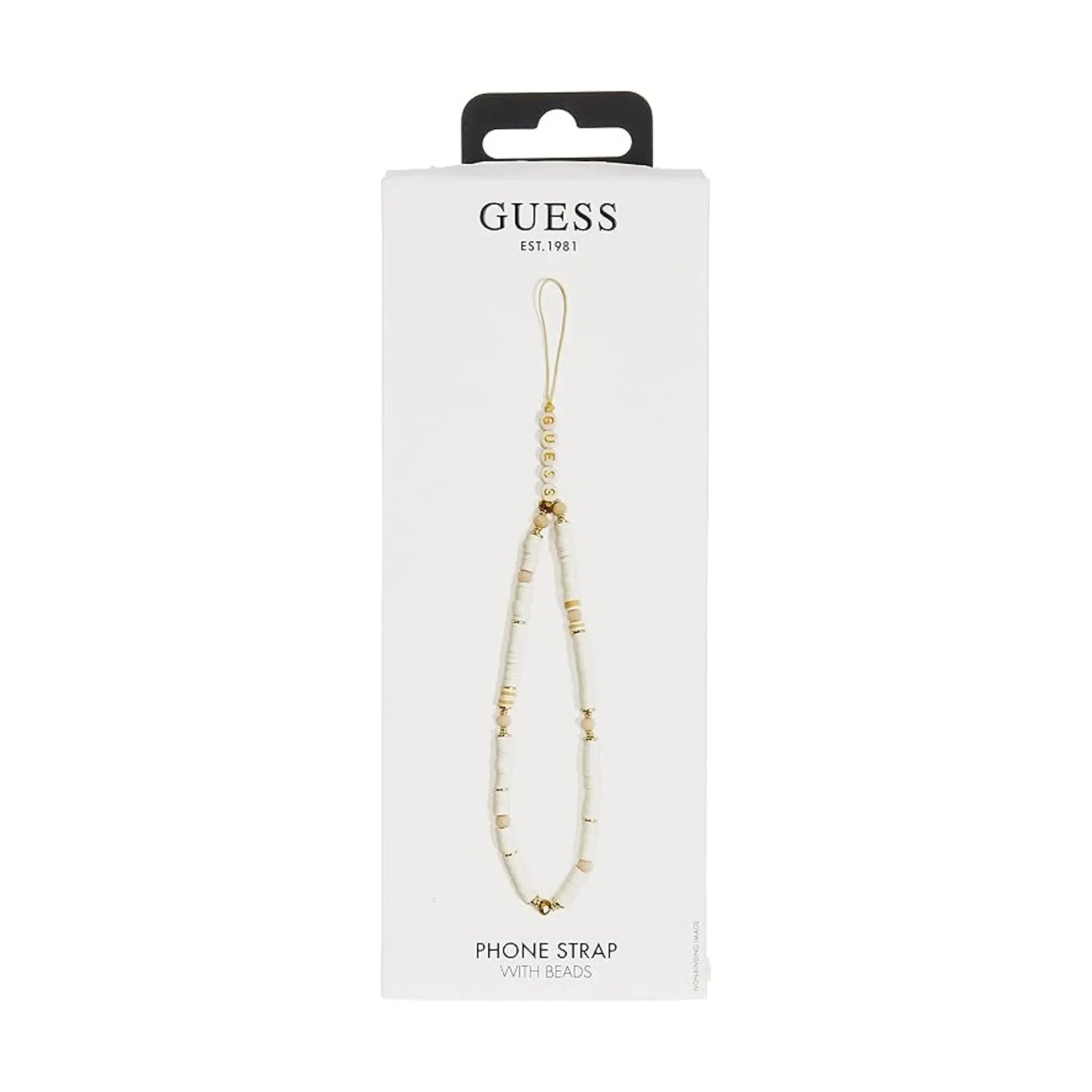 Guess GUSTPEARW Handykette Heishi Perlen Weiß