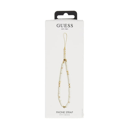Guess GUSTPEARW Handykette Heishi Perlen Weiß
