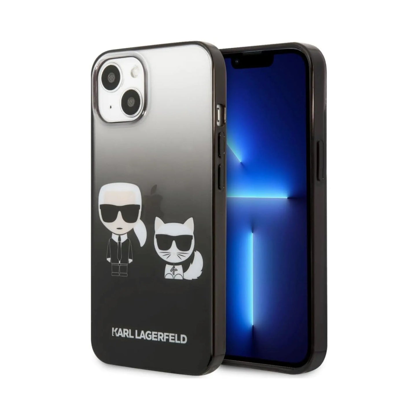 Karl Lagerfeld Hülle Gradient Ikonik Karl & Choupette Schwarz – iPhone 13 Pro