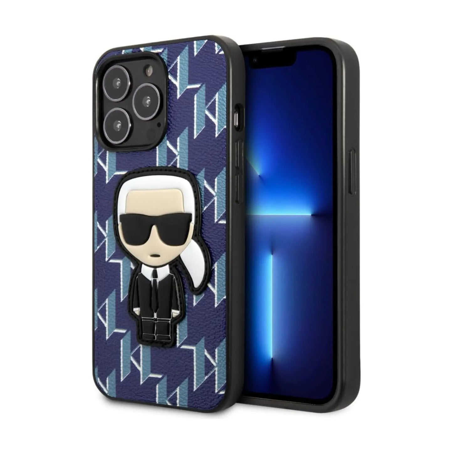 Karl Lagerfeld Monogramm Iconic Patch Case, Blau - iPhone 13 Pro Max