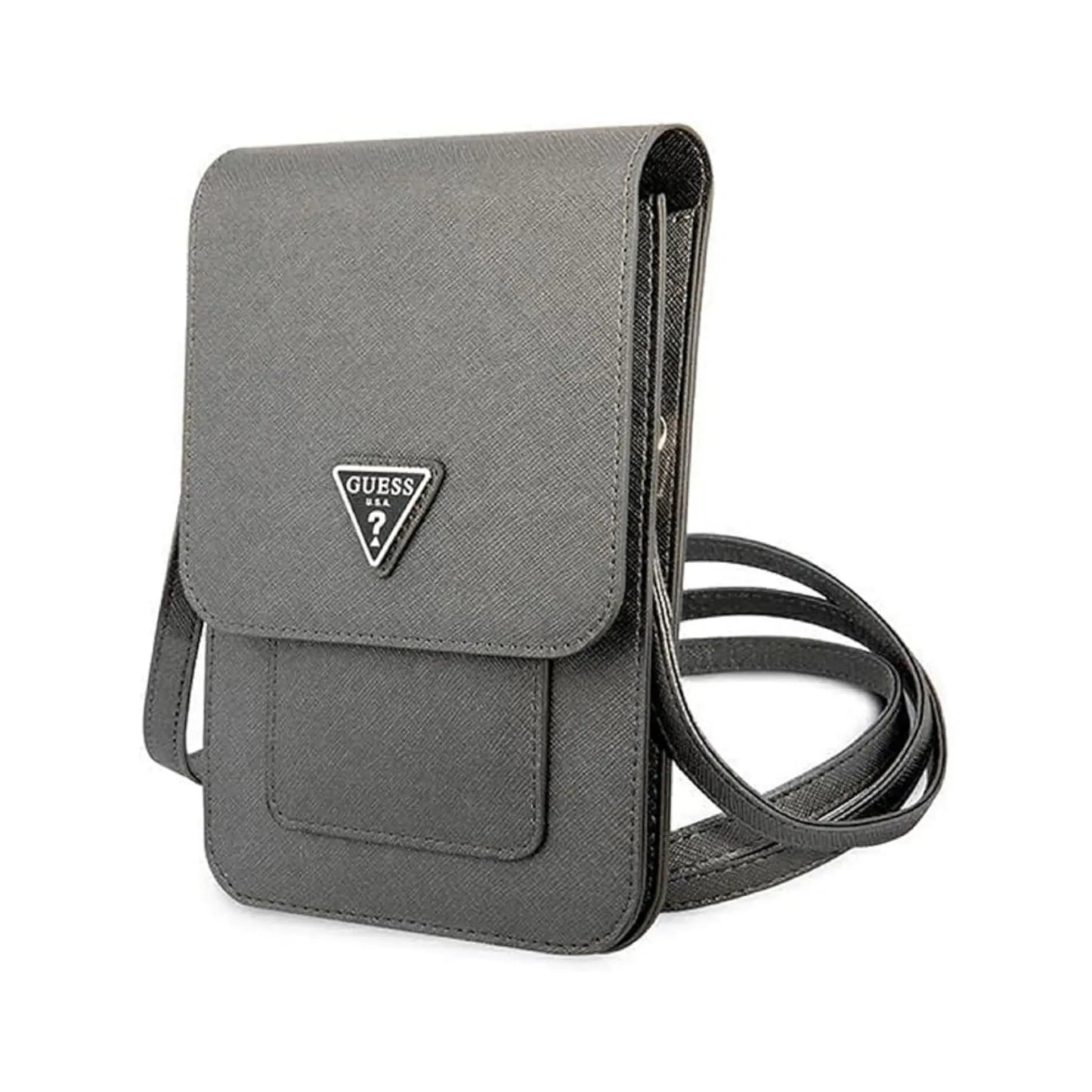 Guess GUWBSATMGR Handtasche Saffiano Triangle Grau