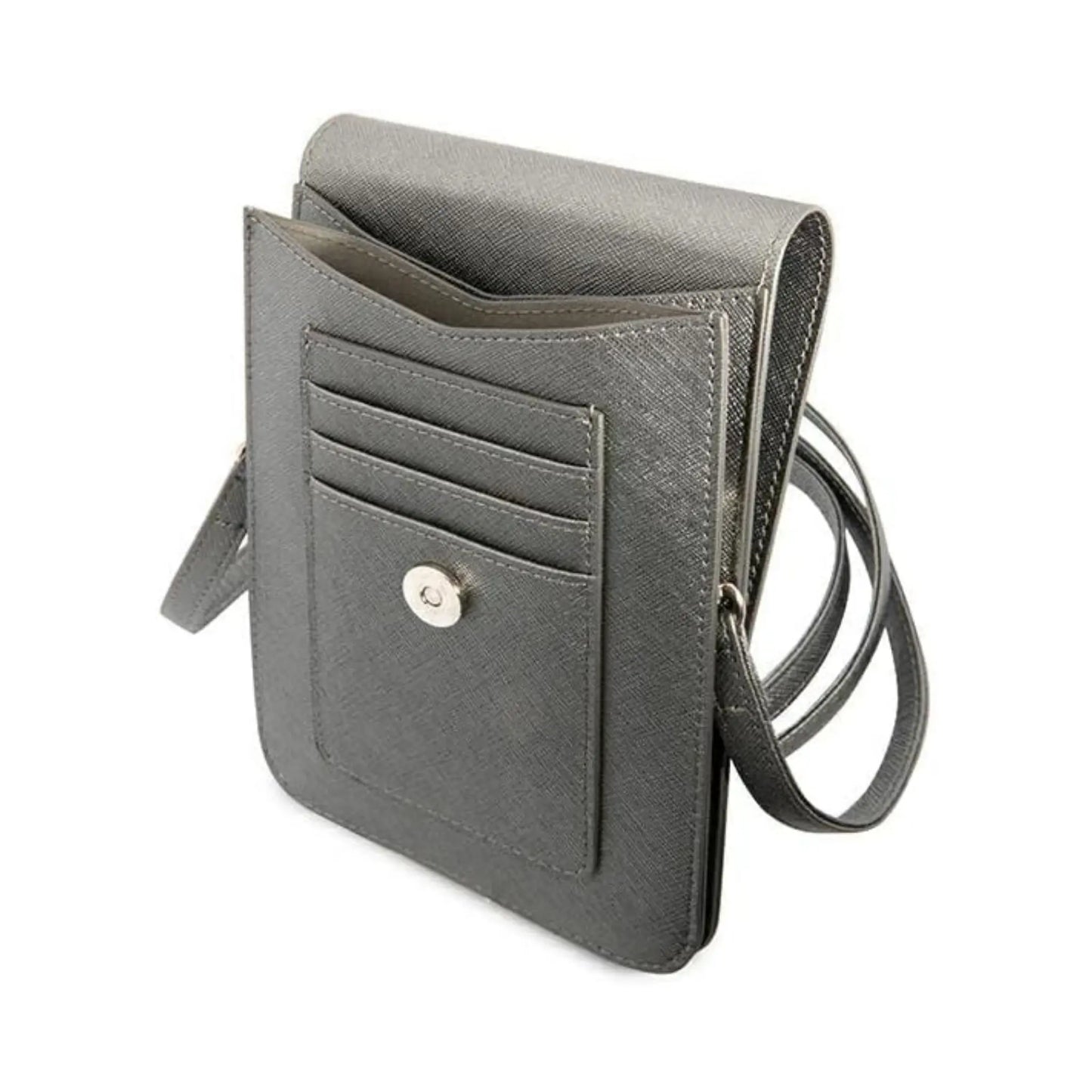 Guess GUWBSATMGR Handtasche Saffiano Triangle Grau