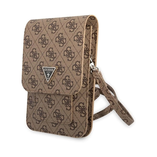 Guess 4G Polyurethan Triangle Logo Phone Bag, Braun – One Size