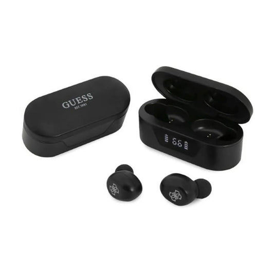 Guess TWS Earphones BT5.0, Ladecase 5 h - Schwarz