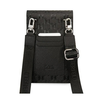 Karl Lagerfeld Saffiano Monogram Brieftasche Handytasche - Schwarz