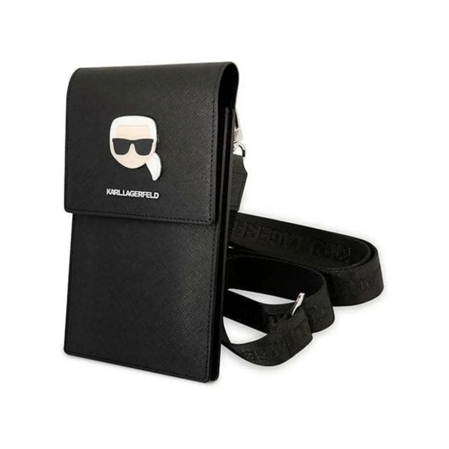 Karl Lagerfeld Handytasche Metal Karl Head Schwarz – Universal