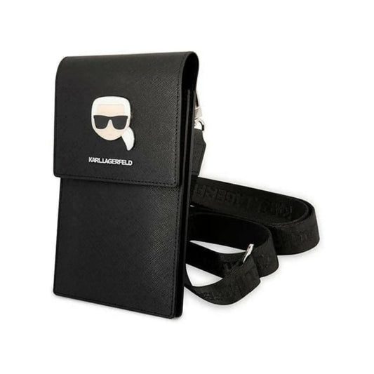 Karl Lagerfeld Handytasche Metal Karl Head Schwarz – Universal
