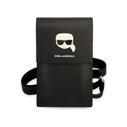Karl Lagerfeld Handytasche Metal Karl Head Schwarz – Universal