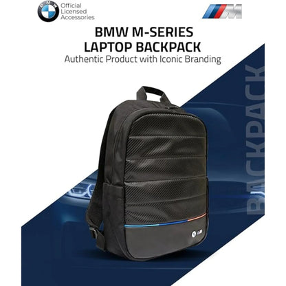 BMW Notebook Rucksack 16", Schwarz – Carbon Tricolor