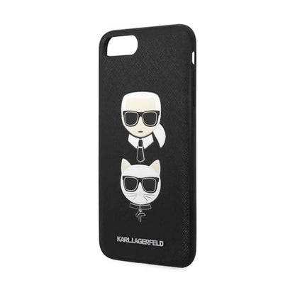 Karl Lagerfeld Saffiano Karl & Choupette Heads Case, Schwarz - iPhone 8 Plus / 7 Plus