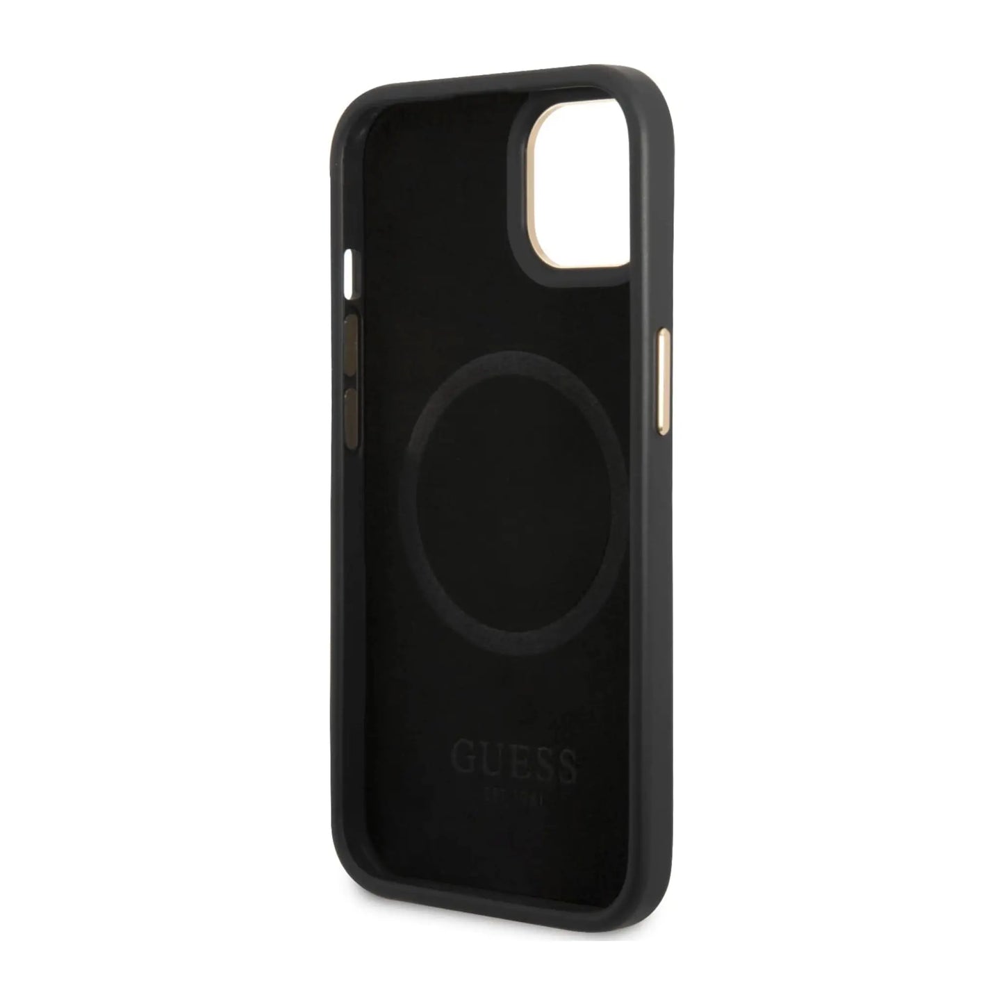 Guess Hülle 4G Logo Plate MagSafe Schwarz - iPhone 13