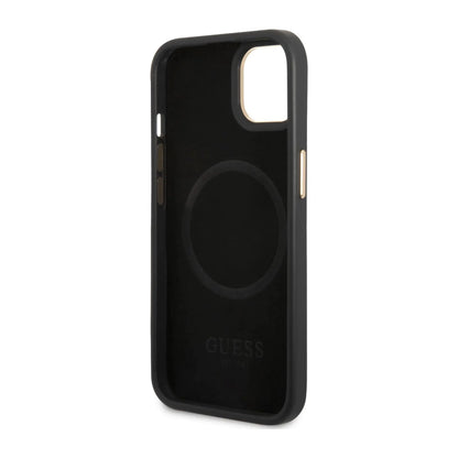 Guess Hülle 4G Logo Plate MagSafe Schwarz - iPhone 13