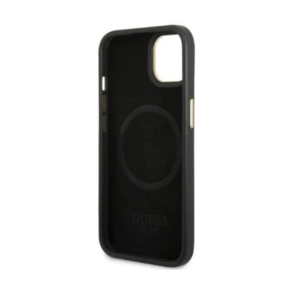 Guess Hülle 4G Logo Plate MagSafe Schwarz - iPhone 13