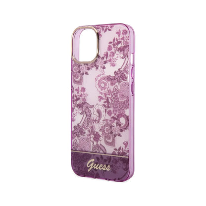 Guess iPhone 14 Plus Hülle, Fuchsia – Porcelain Collection