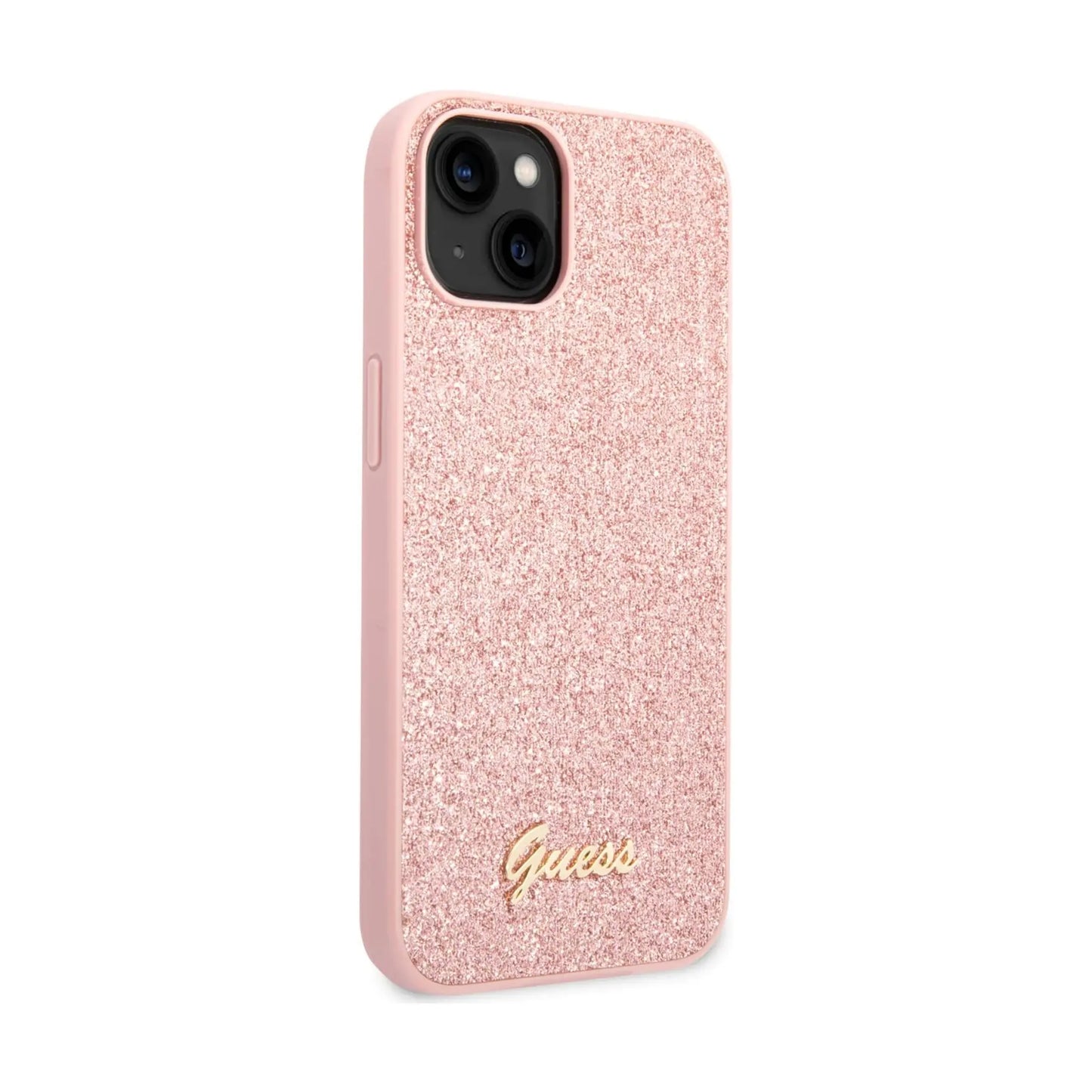 Guess Hülle Glitter Script Pink - iPhone 14 / 15 Plus