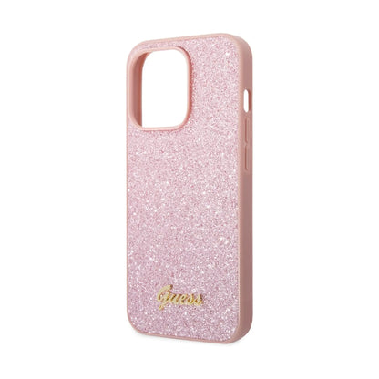 Guess Glitter Script Hülle Pink – iPhone 14 Pro