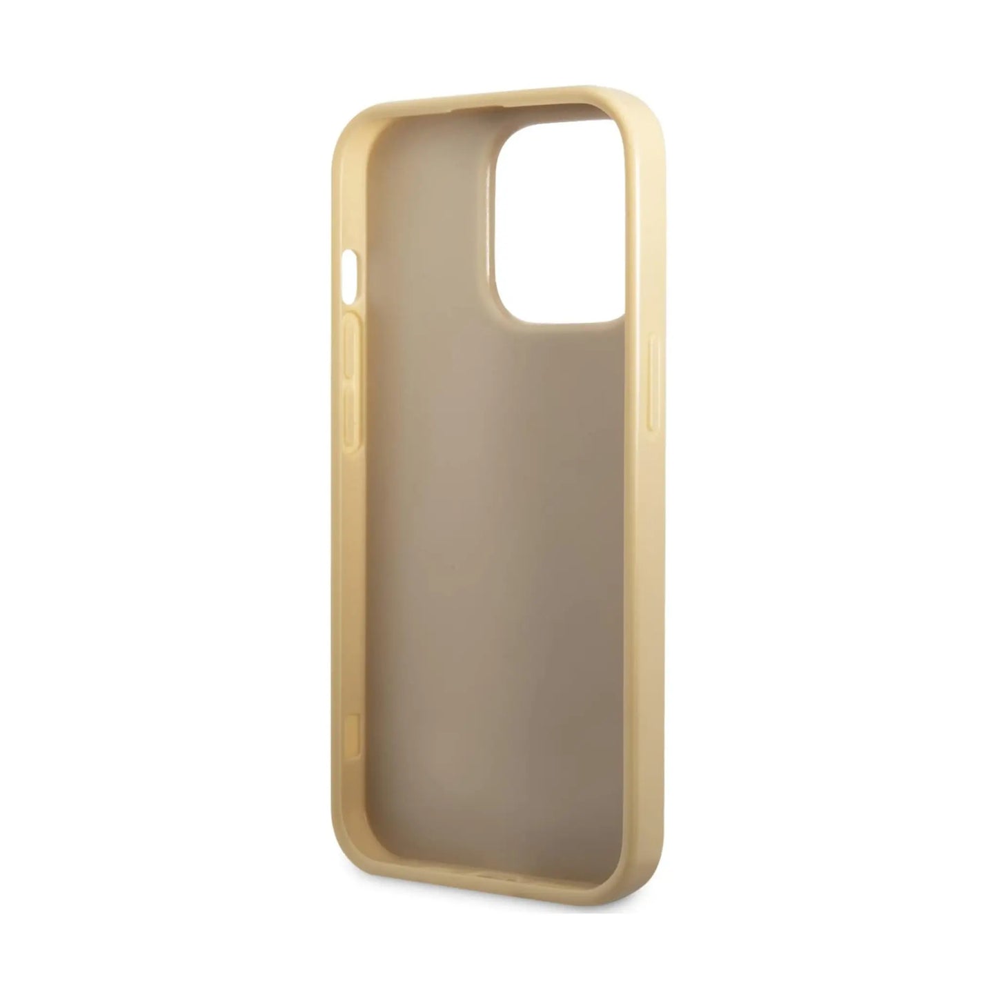 Guess Glitter Flakes Metal Logo Hülle Gold – iPhone 14 Pro Max