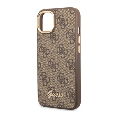 Guess 4G Metal Camera Outline Case, Braun – iPhone 14 Plus