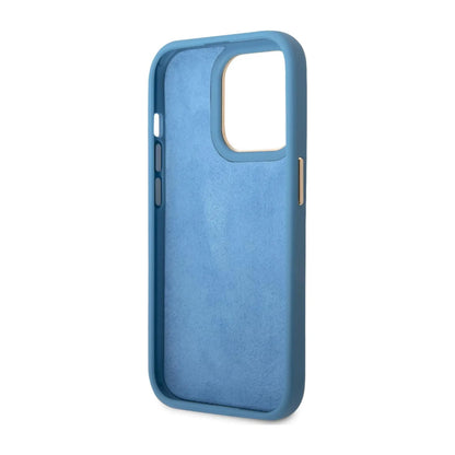 Guess 4G Vintage Gold Logo Case, Blau – iPhone 14 Pro