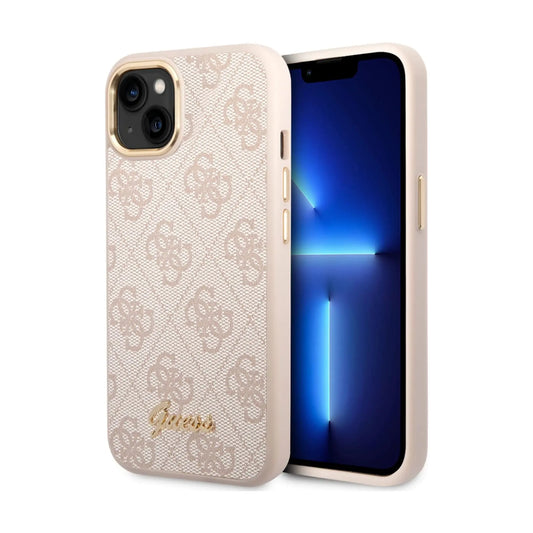Guess Hülle 4G Metal Camera Outline Pink - iPhone 14 Plus