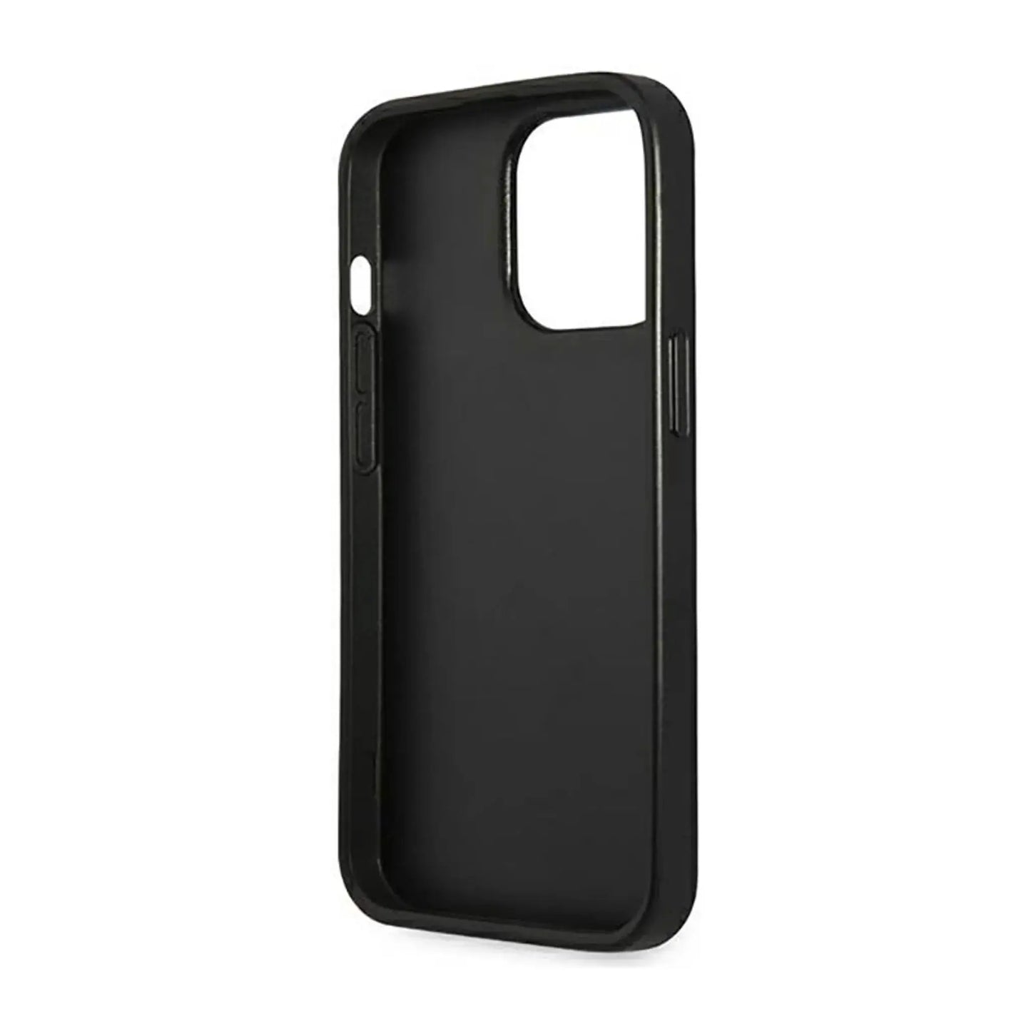Guess Hülle GUHCP14XPSATLG Saffiano Triangle Logo Silber – iPhone 14 Pro Max