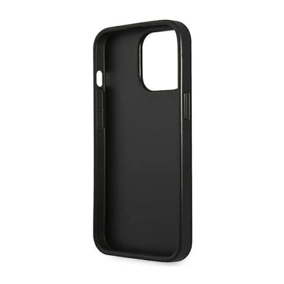 Guess Hülle GUHCP14XPSATLG Saffiano Triangle Logo Silber – iPhone 14 Pro Max