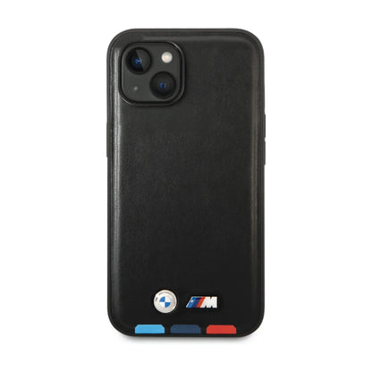 BMW Hülle Leather Hot Stamp Tricolor Schwarz – iPhone 14