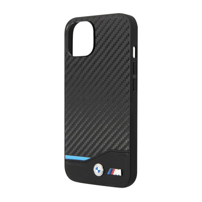 BMW Hülle Kunstleder Tricolor Carbon Schwarz – iPhone 14 Plus