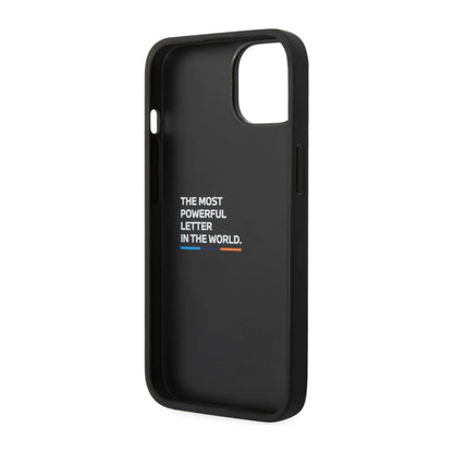 BMW Hülle Kunstleder Tricolor Carbon Schwarz – iPhone 14 Plus