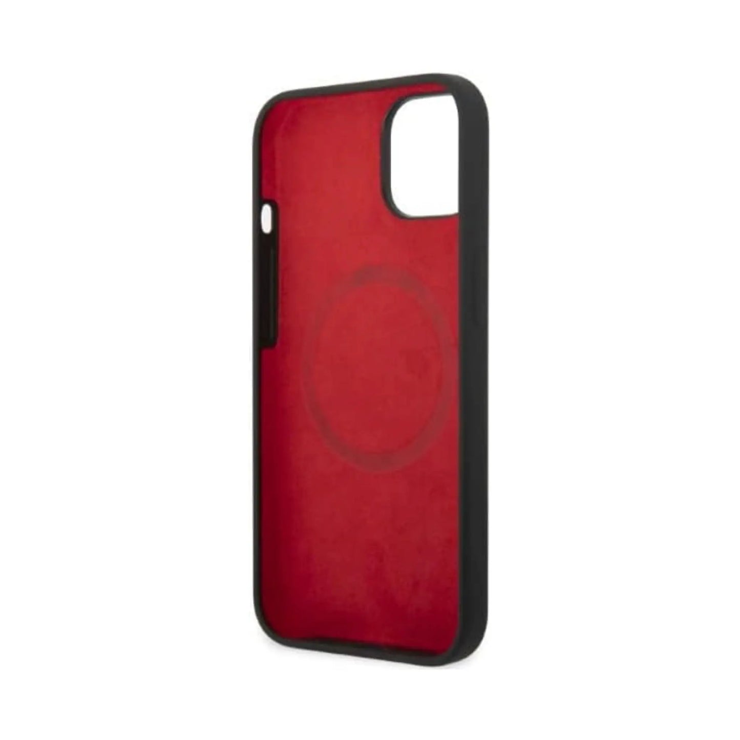 Ferrari Silikon Metal Logo MagSafe Case, Schwarz – iPhone 14 Plus